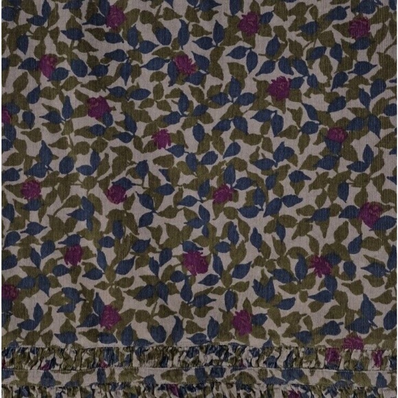 Boden Floral Needlecord Corduroy Frill Ruffle Skirt Size 8 Green Purple - Picture 4 of 7